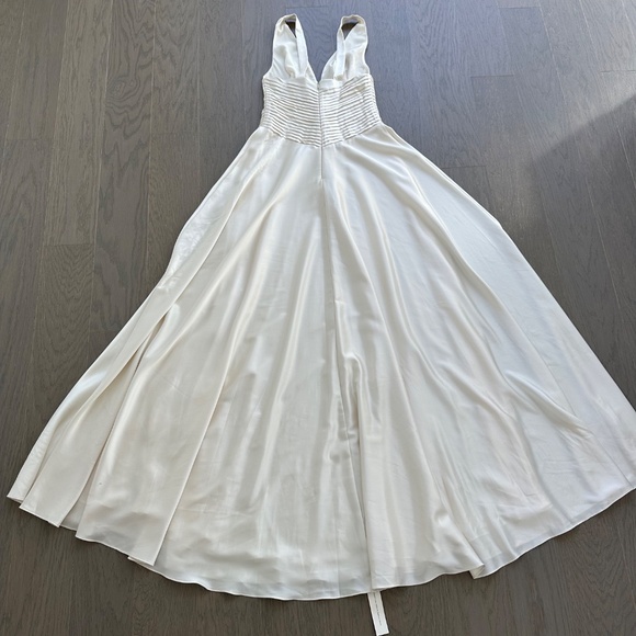 Reformation Arianwen Satin Gown Dress Wedding Bridal Fior Di Latte Sz 0 w/ tags - Picture 3 of 12